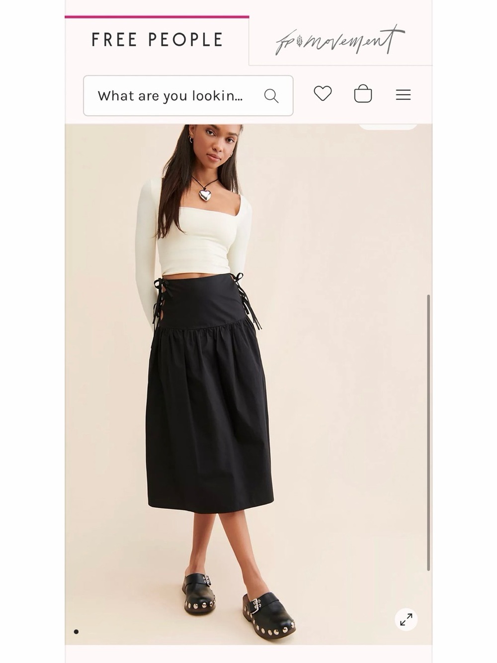 Allina Liu The Break Black Midi Lace-Up Side Skirt